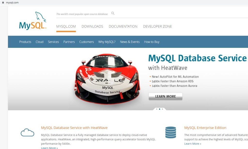 mysql.com official website of mysql database