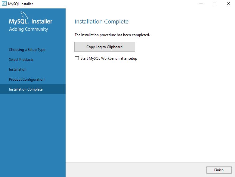 MySQL installation complete - Install MySQL 8 on Windows
